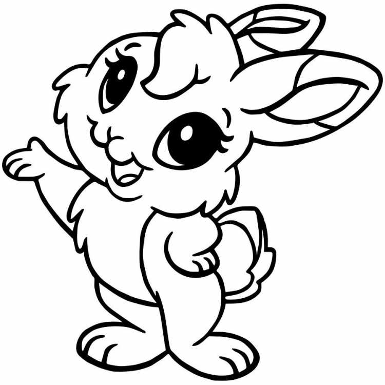 Раскраска детская зайчик