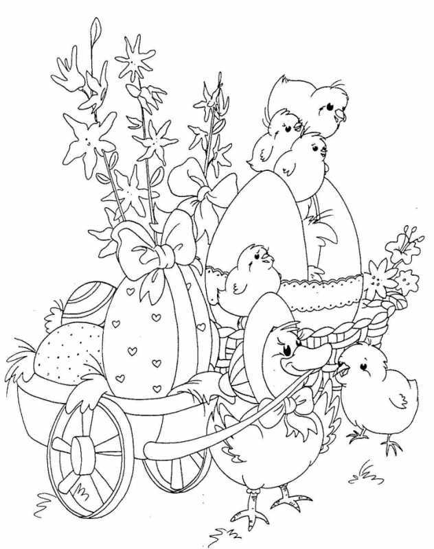 Рисунок для раскрашивания Пасха