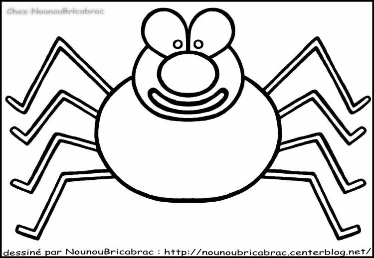 Паук раскраска для малышей