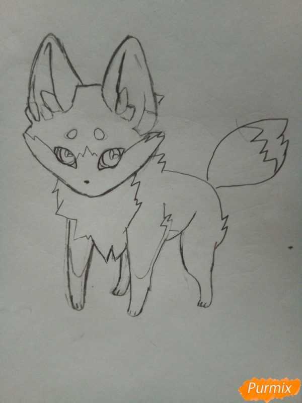 Аниме Лис карандашом