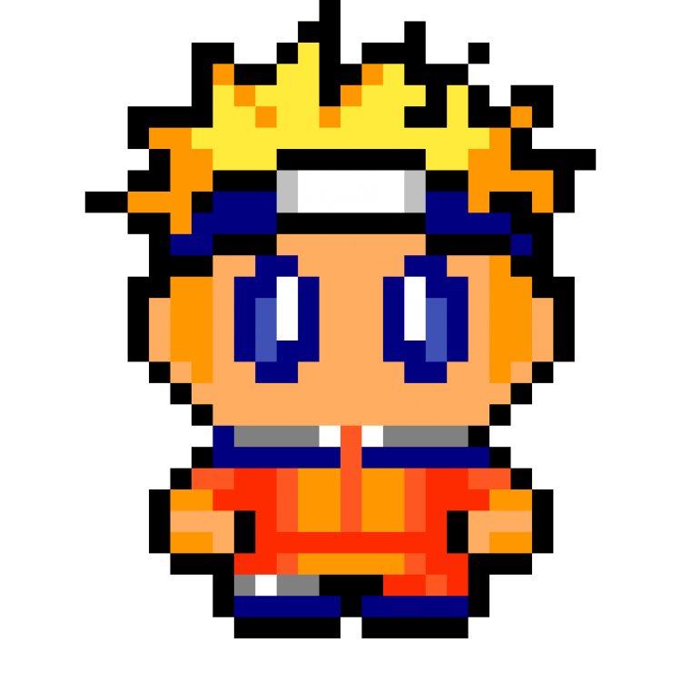 Наруто по клеточкам в тетради