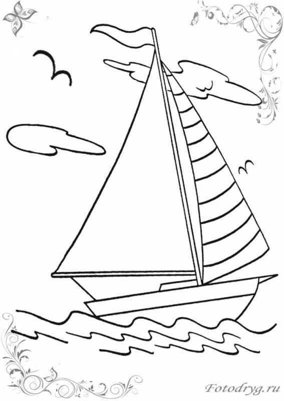Пиратский корабль раскраска для детей