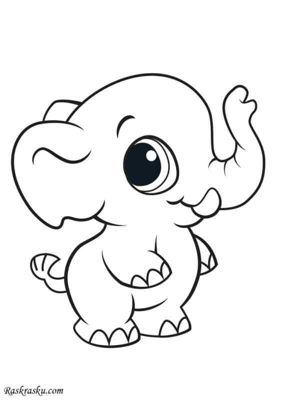 Раскраска Слоник