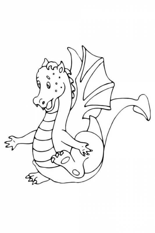 Маленький дракон раскраска