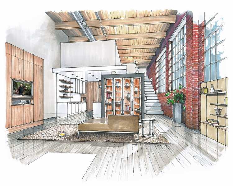 Интерьер ручная подача