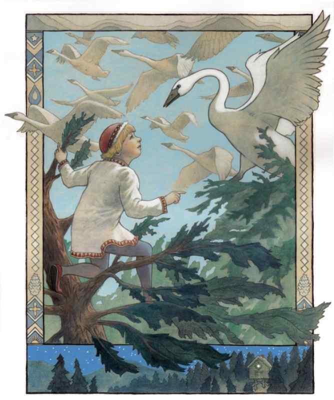Васнецов гуси лебеди
