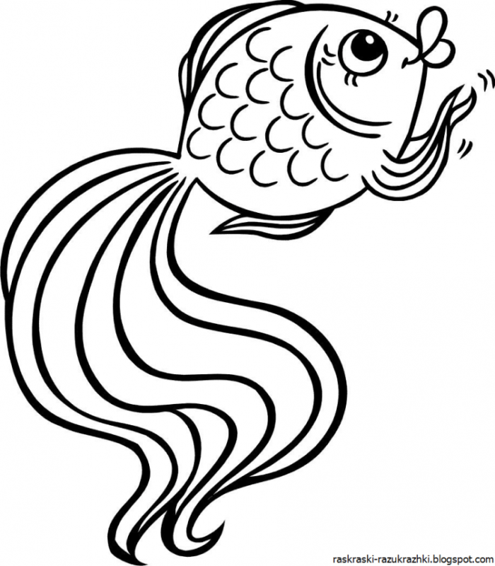 Рыбка раскраска для детей