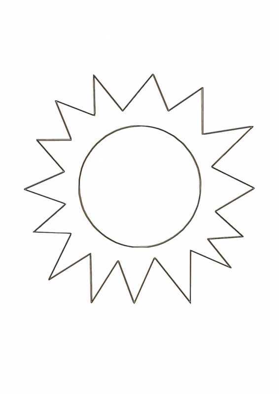 Солнце трафарет для вырезания из бумаги