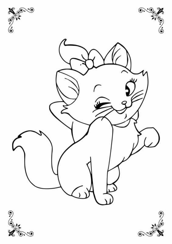 Кошки. Раскраска