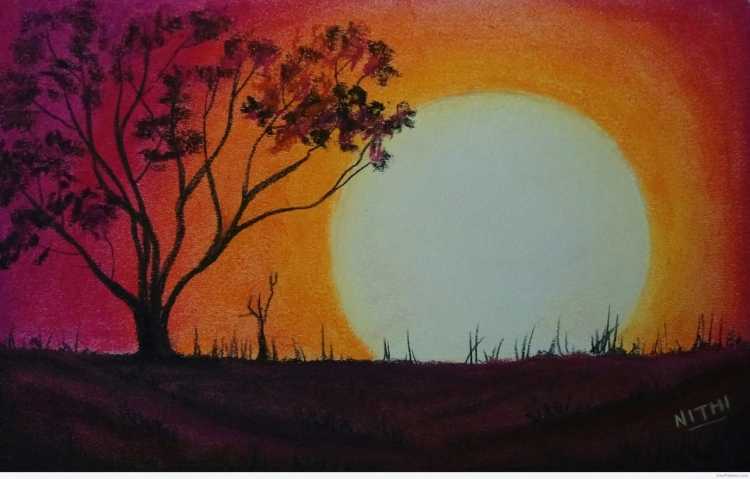 Пейзаж легкий для детей