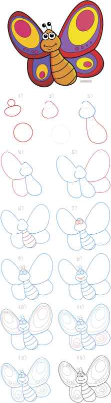 Уроки рисования бабочка