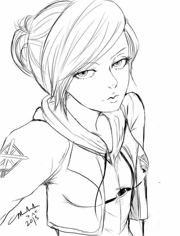 Атака титанов рисунок карандашом для срисовки Энни