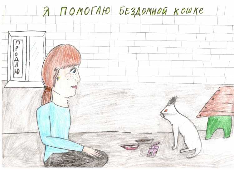 Рисунок к беспризорной кошке
