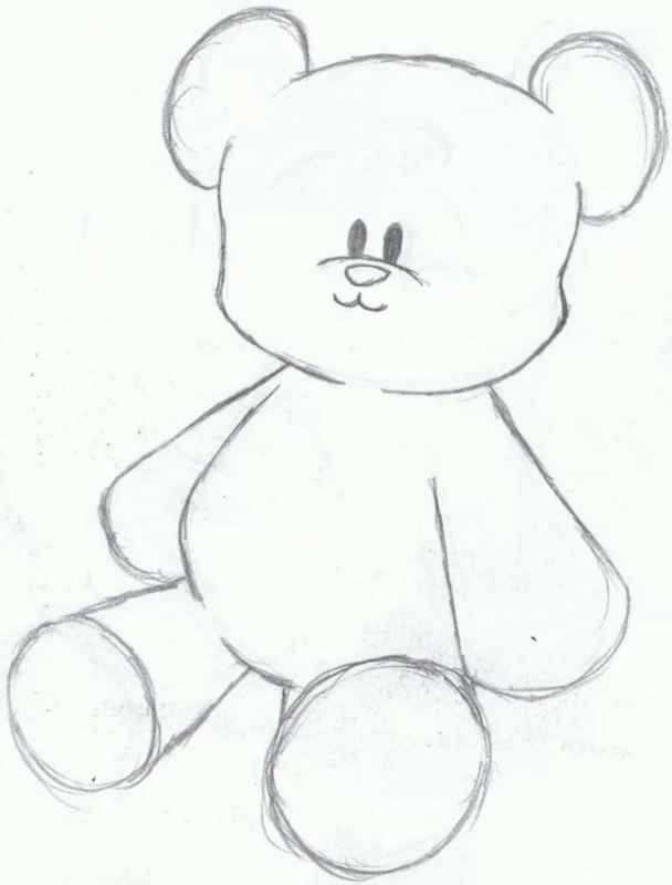 Мишка рисунок для срисовки
