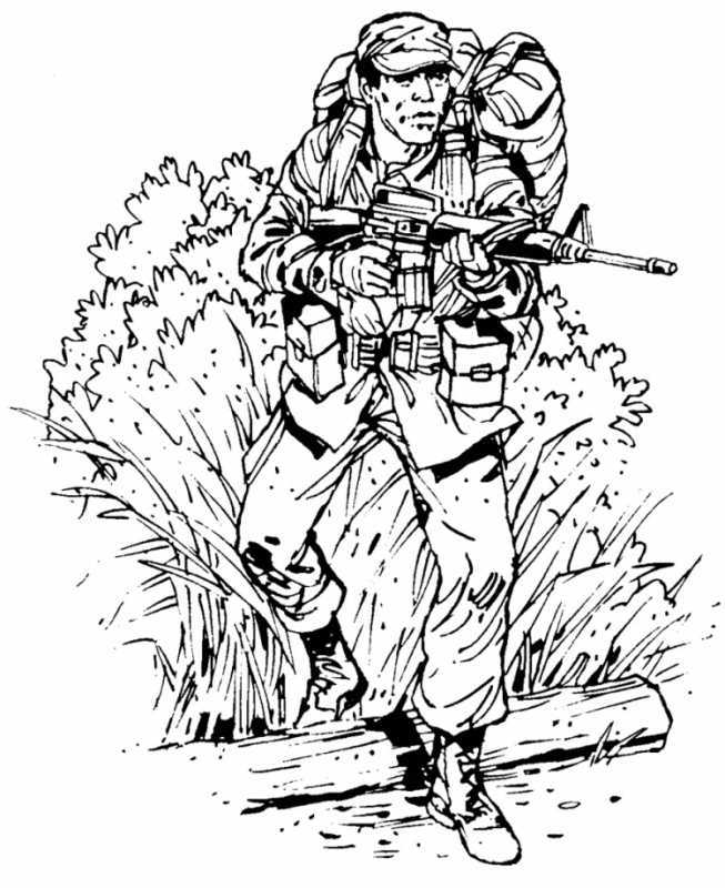 Солдат раскраска