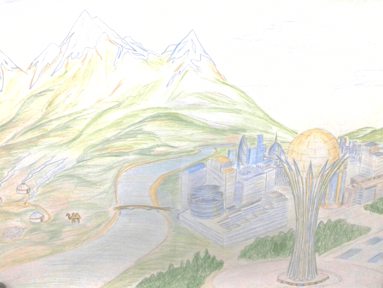 Достопримечательности Казахстана рисунки