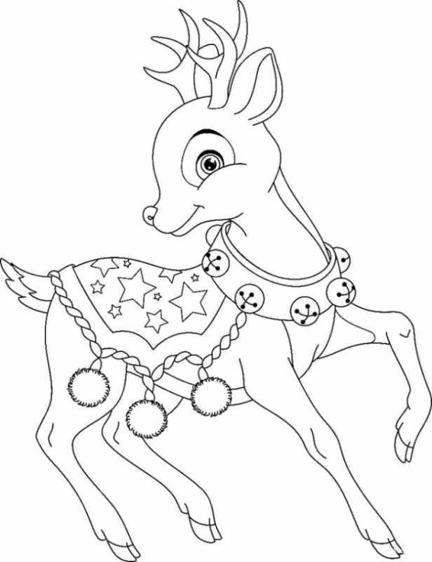 Олень раскраска