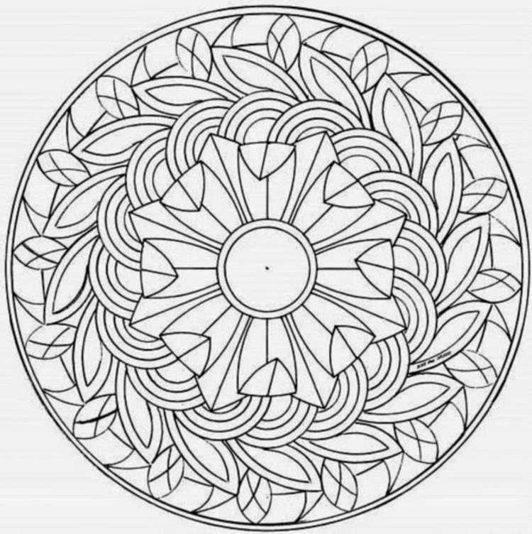 Круглая раскраска Мандала