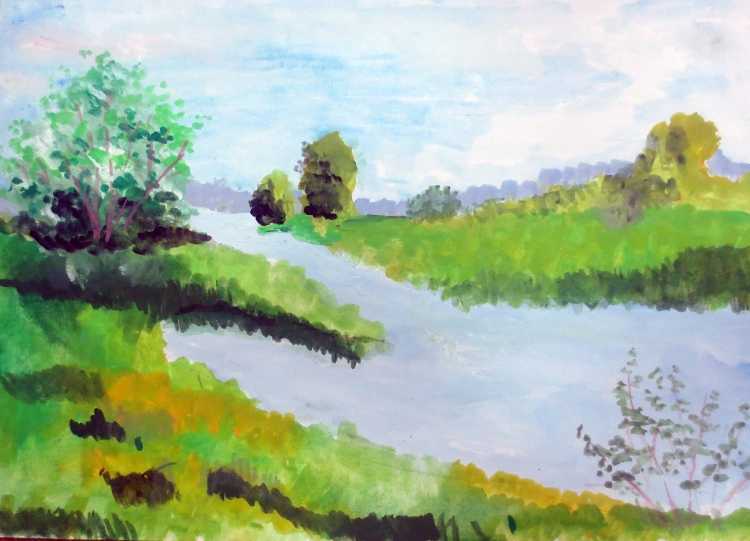 Пейзаж родного края рисунок