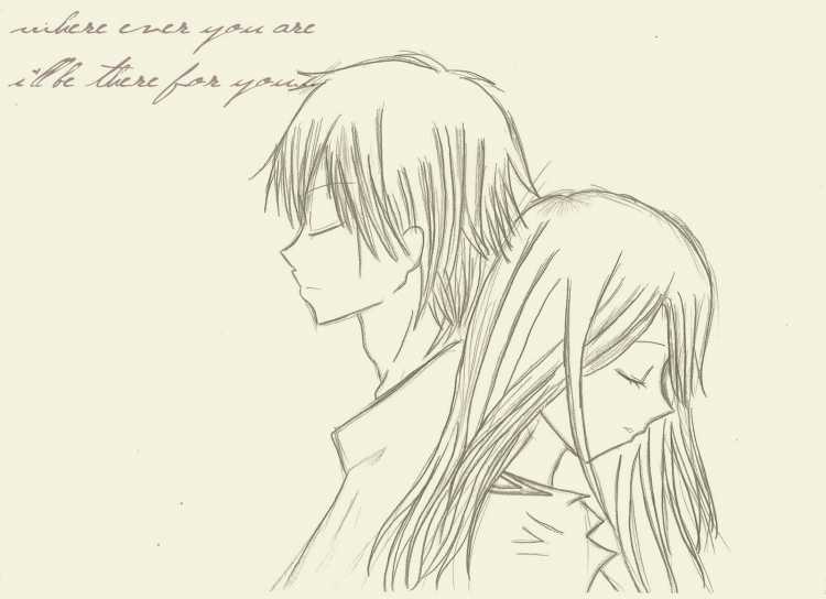 Рисунки аниме про любовь карандашом для срисовки