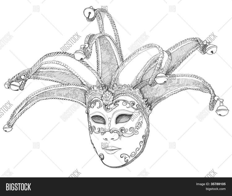 Театральная маска карандашом