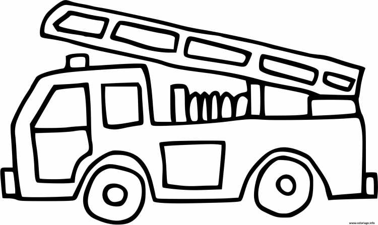 Пожарная машина раскраска для малышей