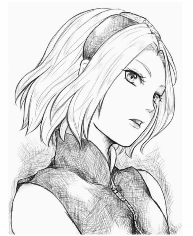 Сакура Харуно карандашом