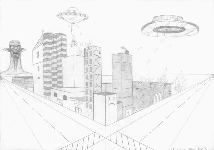 Город будущего рисунок для срисовки