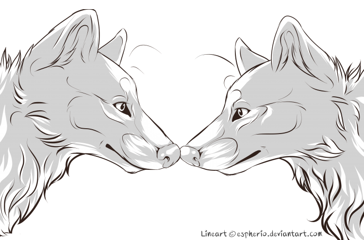 Лайн арт волк