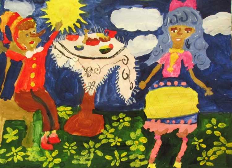 Буратино. Раскраска.