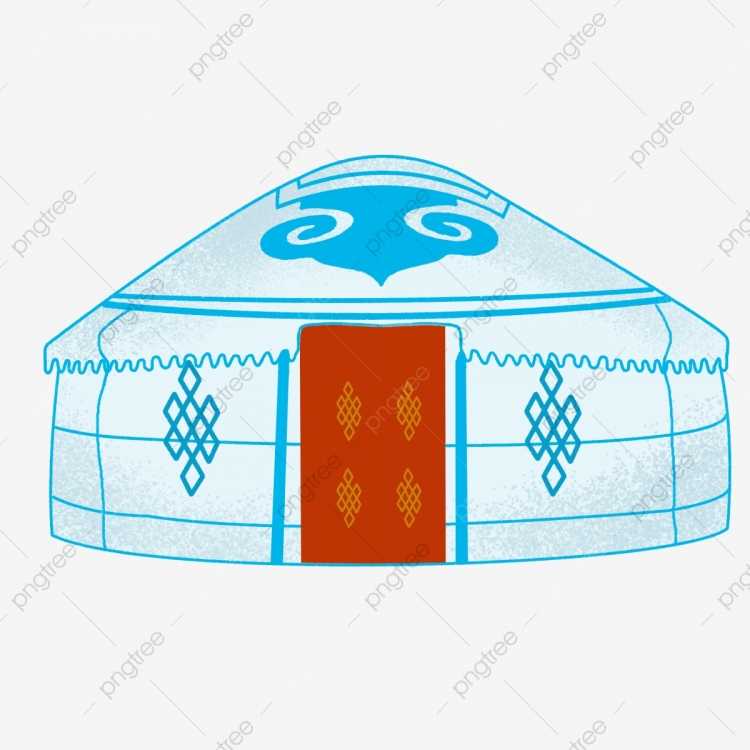 Юрта на белом фоне