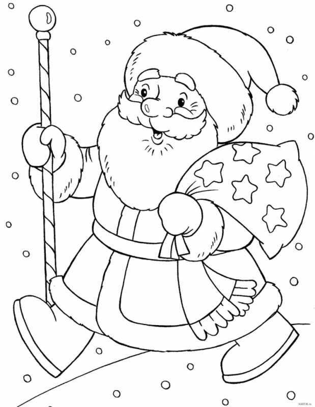 Дед Мороз раскраска