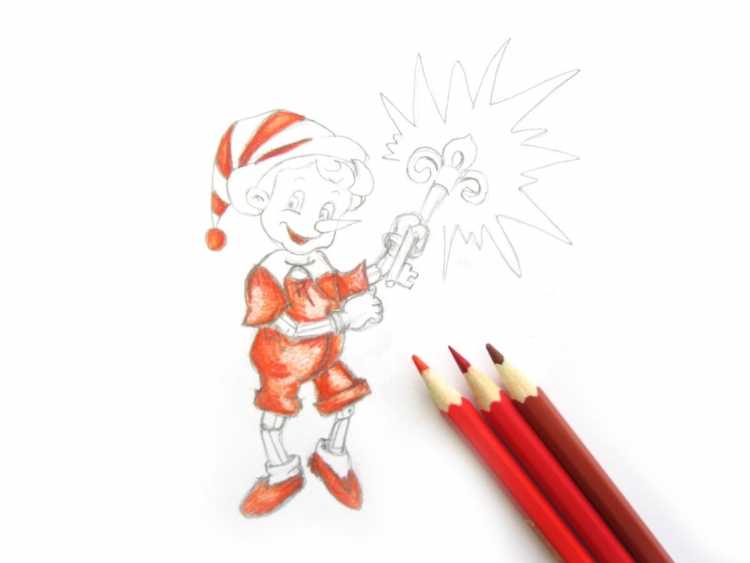 Буратино карандашом