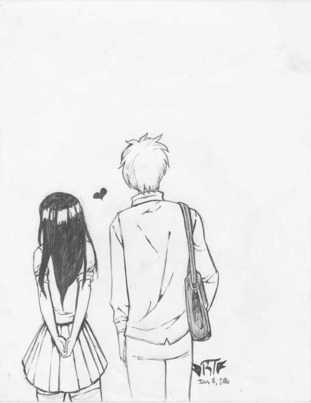 Рисунки для срисовки аниме пары