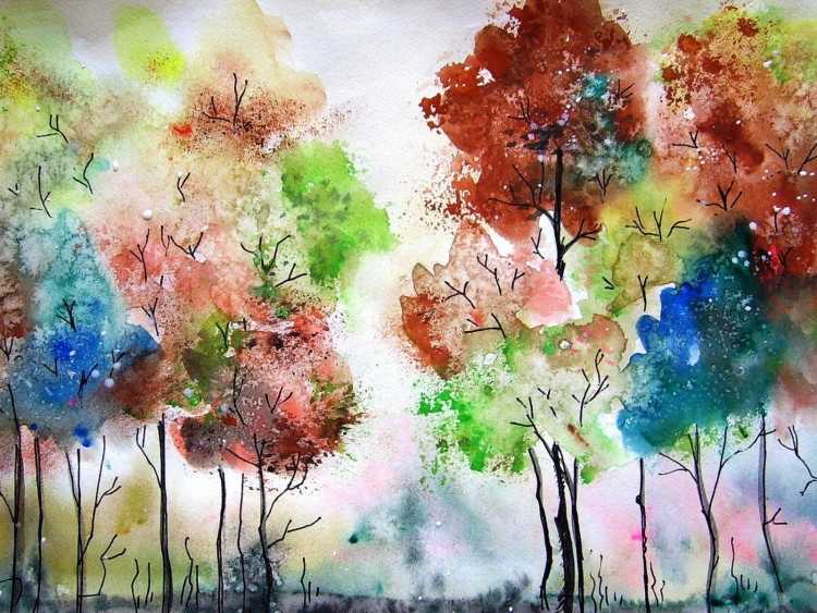 Рисование акварельными красками