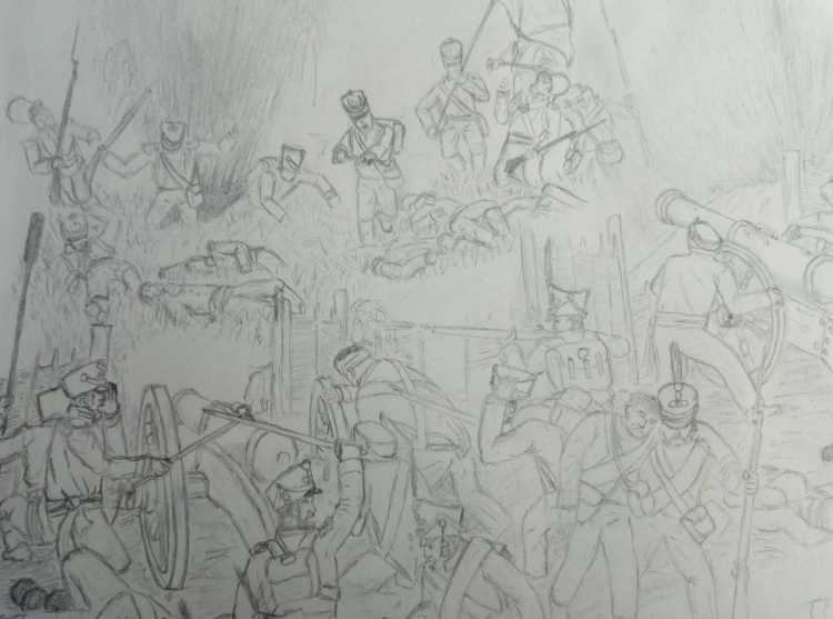 Картины карандашом Бородино Бородинское сражение