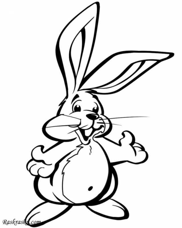 Новогодний кролик раскраска