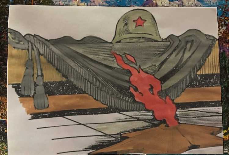 Вечный огонь в Москве рисунок