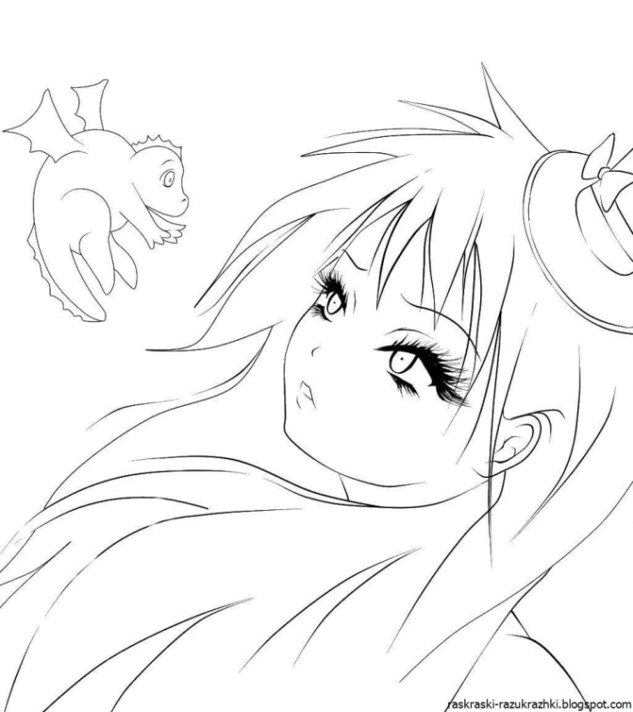 Раскраски для девочек аниме