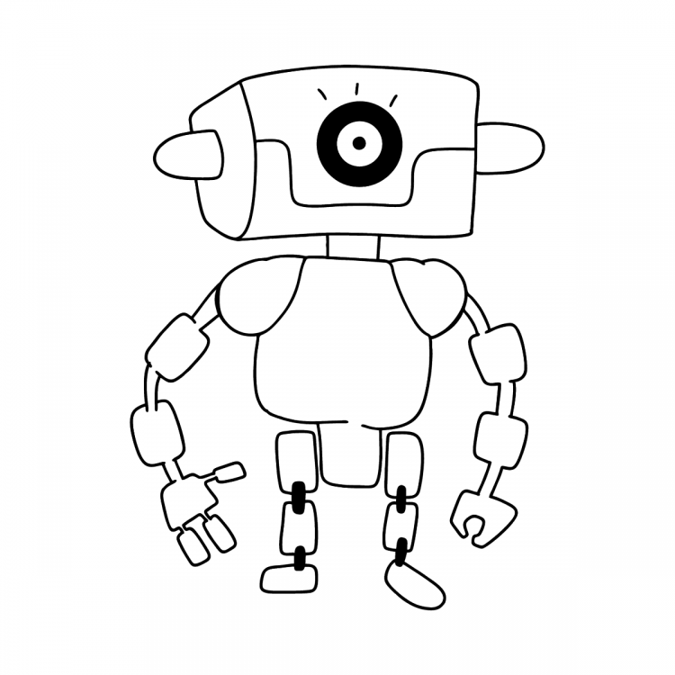 Раскраска роботы поезда Кей