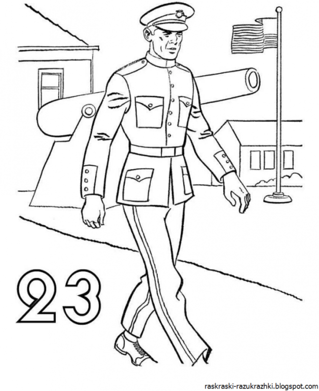Солдат раскраска для детей