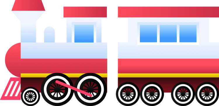 Разноцветные паровозики для детей