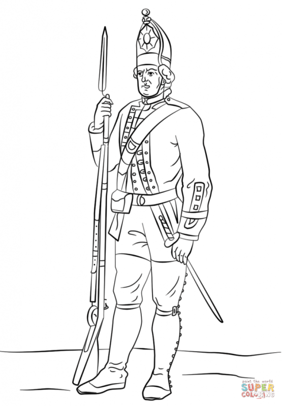 Солдат раскраска