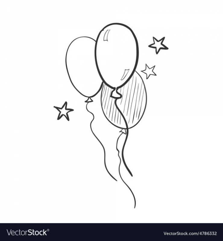 Воздушные шары с узорами раскраска