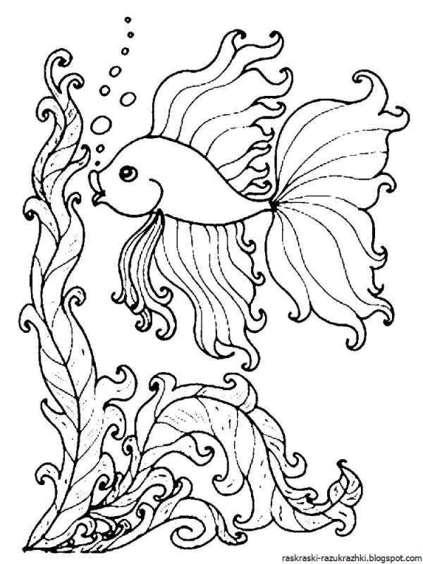 Рыба раскраска