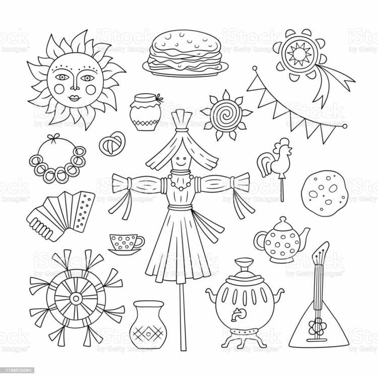 Раскраска блины на тарелке