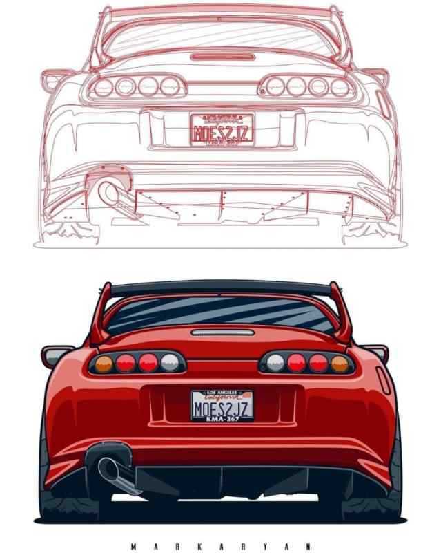 Toyota Supra Sketch