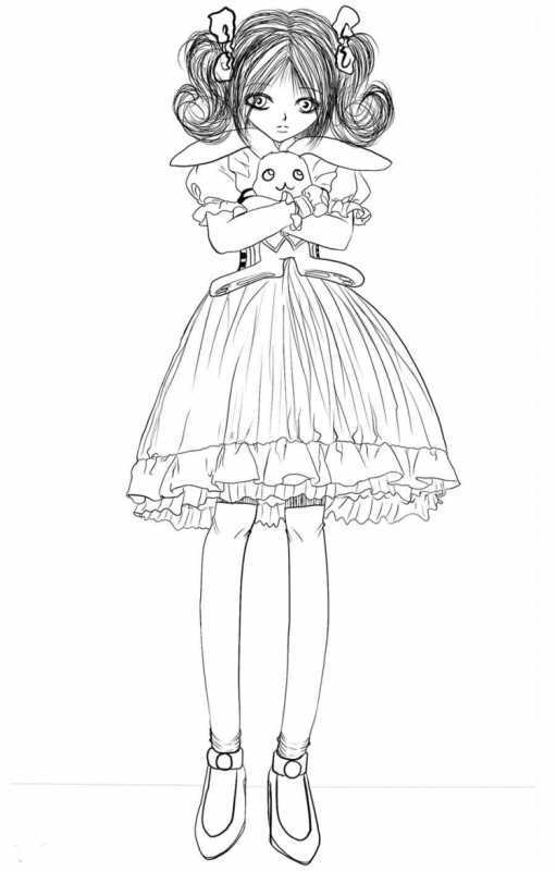Раскраски аниме девушек в полный рост