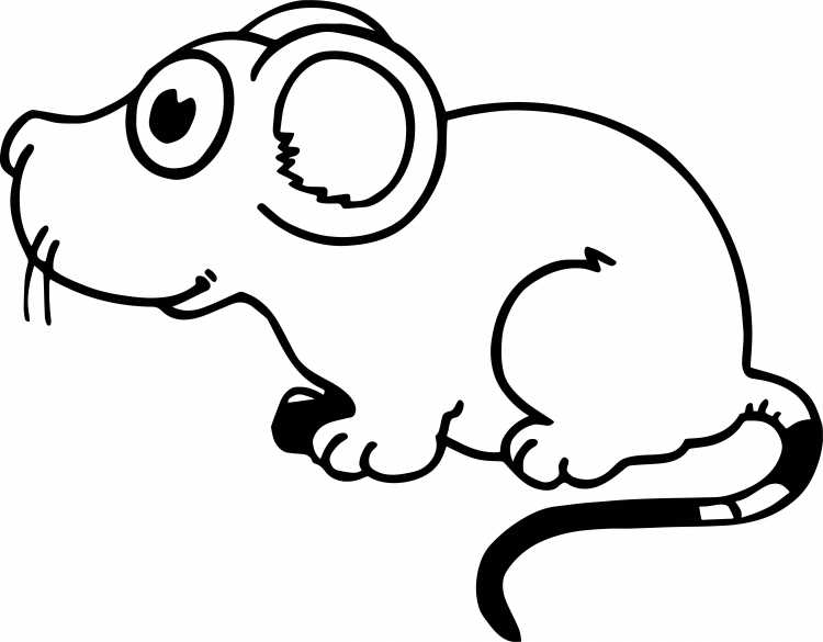 Раскраска мышка Новогодняя