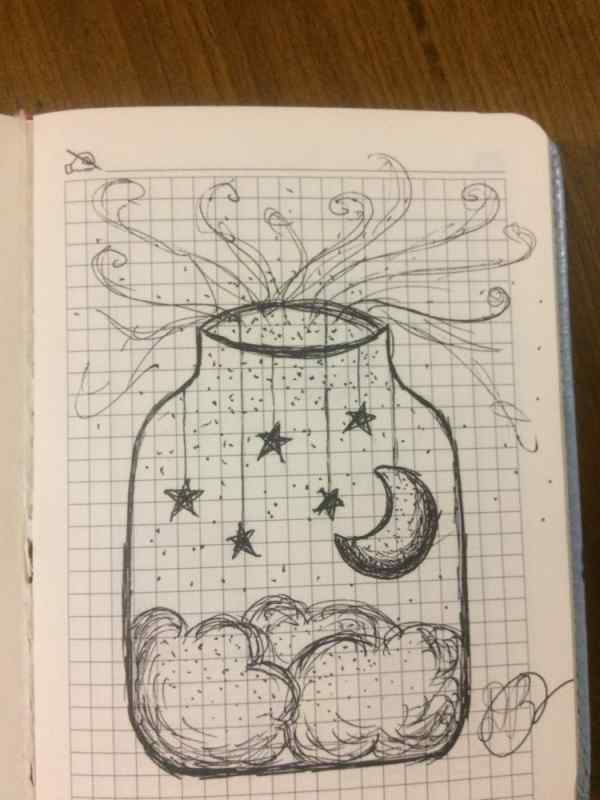 Легкие рисунки черным фломастером